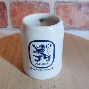 Lowenbrau Special & Dark Special Beer Mini Stein Shot Glass Toothpick Holder